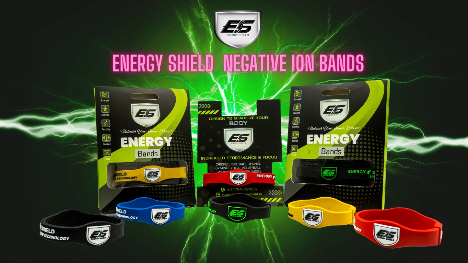 Boost Your Strength, Stamina, Balance, Flexibility and Focus with Negative Ion Bands by Energy Shield: Harnessing Nature’s Power for Positive Health