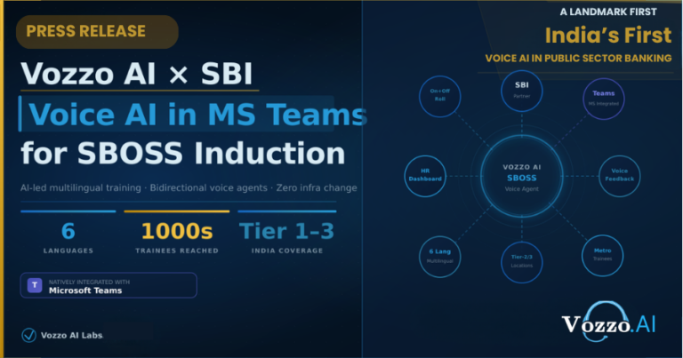 Vozzo AI Deploys Voice AI Agents Inside Microsoft Teams for SBI’s SBOSS Trainee Induction Programme, A First for Indian Public Sector Banking